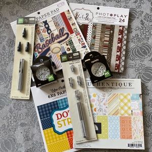 8 craft Items .. Eyelet Setter, Hole Punch, Eyelets, & Paper Pads. $55 Value